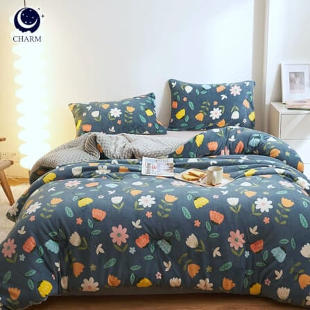 ชุดผ้าปูที่นอน 5 ฟุต 6 ชิ้น CHARM รุ่น CLASSIC ลาย GREEN GARDEN_3